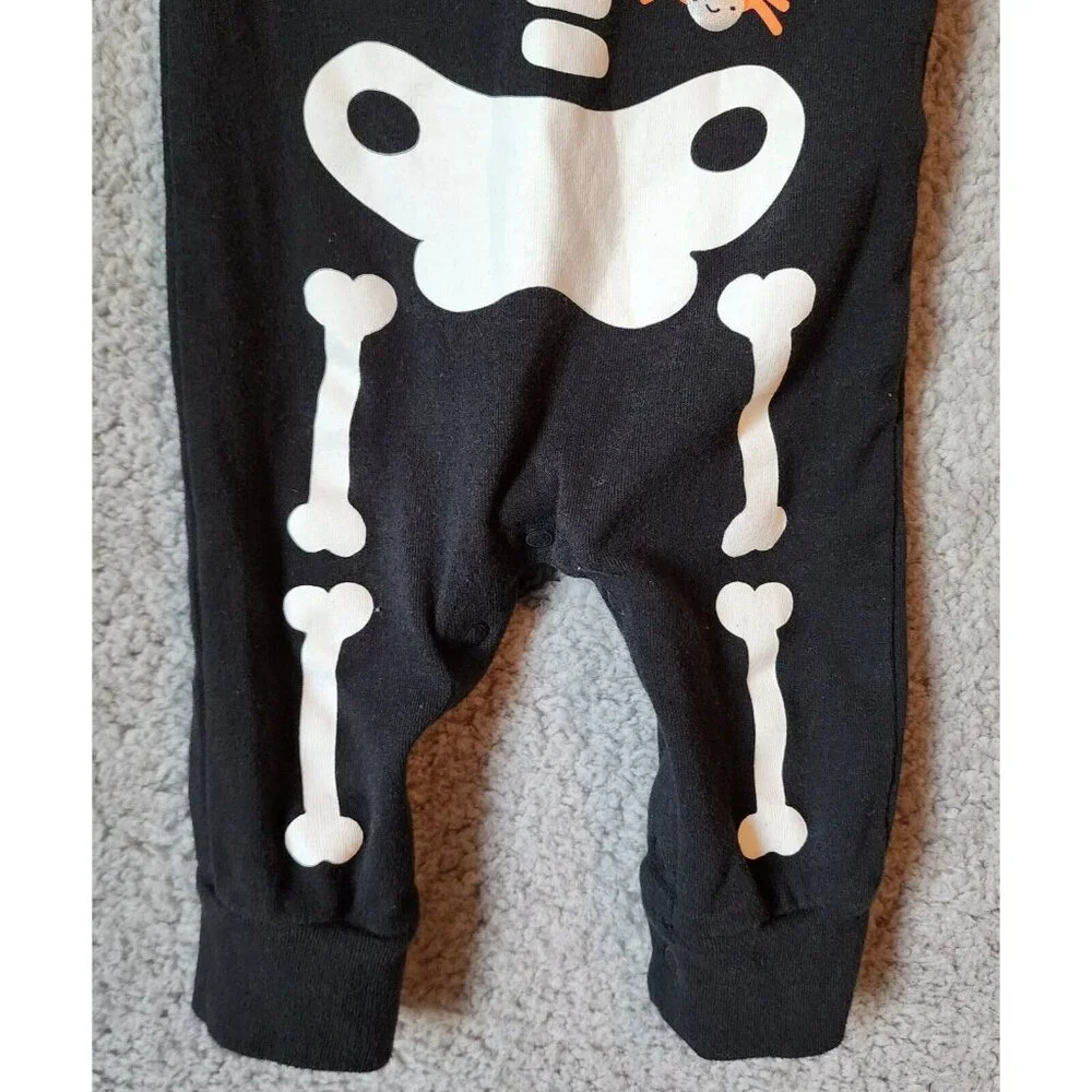 Carter's Baby Halloween‎ Black Skeleton Bones One Piece Costume Baby Size 6M